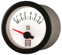 Load image into Gallery viewer, Autometer Stack 52mm 0-7 Bar M10 Male Electric Oil Pressure Gauge - White
