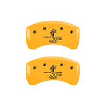 Load image into Gallery viewer, MGP Rear set 2 Caliper Covers Engraved Rear GT500 Shelby &amp; Cobra Yellow finish black ch
