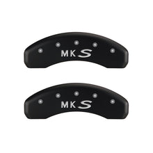Load image into Gallery viewer, MGP 4 Caliper Covers Engraved Front Lincoln Engraved Rear MKS Red finish silver ch
