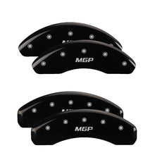 Load image into Gallery viewer, MGP 4 Caliper Covers Engraved Front &amp; Rear No bolts/Sport Black finish silver ch
