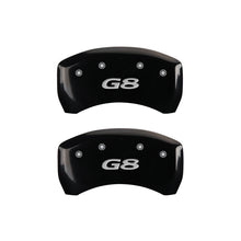 Load image into Gallery viewer, MGP 4 Caliper Covers Engraved Front Pontiac Engraved Rear G8 Black finish silver ch
