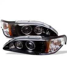 Load image into Gallery viewer, Spyder Ford Mustang 94-98 1PC Projector LED Halo Amber Reflctr LED Blk Low H3 PRO-YD-FM94-1PC-AM-BK
