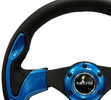 Load image into Gallery viewer, NRG Reinforced Steering Wheel (320mm) Blk w/Blue Trim
