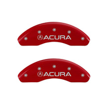 Load image into Gallery viewer, MGP 4 Caliper Covers Engraved Front Acura Rear ILX Red Finish Silver Char 2017 Acura ILX
