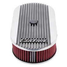 Load image into Gallery viewer, Edelbrock Air Cleaner Elite II Oval Single 4-Bbl Carb 2 5In Red Element Polished

