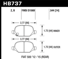 Load image into Gallery viewer, Hawk 12-15 Fiat 500 Abarth Rear Performance Ceramic Street Brake Pads
