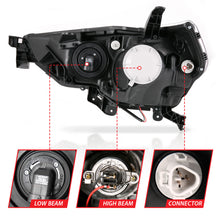 Load image into Gallery viewer, ANZO 14-18 Toyota 4 Runner Plank Style Projector Headlights Black w/ Amber
