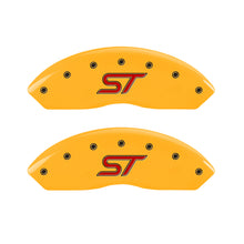 Load image into Gallery viewer, MGP 4 Caliper Covers Engraved Front &amp; Rear ST Yellow finish black ch
