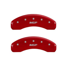 Load image into Gallery viewer, MGP 2 Caliper Covers MGP Red Finish Silver Characters 2018 Chevrolet Tahoe
