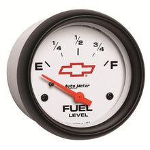 Load image into Gallery viewer, AutoMeter Gauge Fuel Level 2-5/8in. 0 Ohm(e) to 90 Ohm(f) Elec Chevy Red Bowtie White
