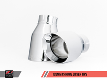 Load image into Gallery viewer, AWE Tuning Audi B9 A4 Touring Edition Exhaust Dual Outlet - Chrome Silver Tips (Includes DP)
