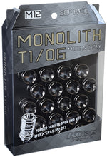 Load image into Gallery viewer, Project Kics 12 x 1.25 Glorious Black T1/06 Monolith Lug Nuts - 4 Pcs

