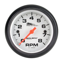 Load image into Gallery viewer, Autometer Pro-Cycle Gauge Tach 2 5/8in 8K Rpm 2&amp;4 Cylinder White
