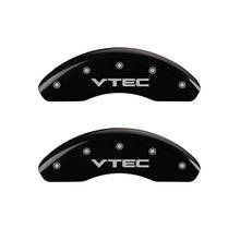 Load image into Gallery viewer, MGP 4 Caliper Covers Engraved Front &amp; Rear Honda Black finish silver ch
