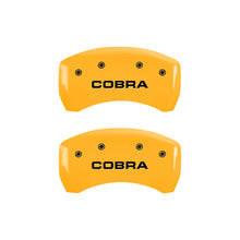 Load image into Gallery viewer, MGP Rear set 2 Caliper Covers Engraved Rear Cobra Yellow finish black ch

