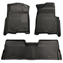 Load image into Gallery viewer, Husky Liners 09-12 Ford F-150 Super Crew Cab WeatherBeater Combo Black Floor Liners
