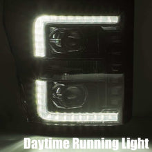 Load image into Gallery viewer, AlphaRex 11-16 Ford F-350 SD LUXX LED Proj Headlights Plank Style Chrm w/Activ Light/Seq Signal/DRL
