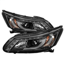 Load image into Gallery viewer, Spyder Honda Accord 2013-2015 4DR Projector Headlights Light Bar DRL Black PRO-YD-HA13-LBDRL-BK
