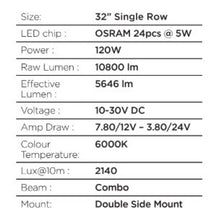 Load image into Gallery viewer, Go Rhino Xplor Blackout Series Sgl Row LED Light Bar (Side/Track Mount) 31.5in. - Blk
