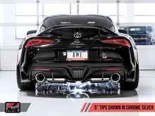 Load image into Gallery viewer, AWE 2020 Toyota Supra A90 Non-Resonated Touring Edition Exhaust - 5in Chrome Silver Tips

