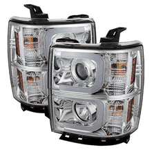 Load image into Gallery viewer, Spyder Chevy Silverado 1500 14-16 Projector Headlights Light Bar DRL Chrm PRO-YD-CS14-LBDRL-C
