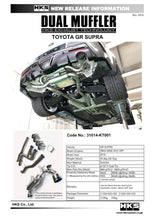 Load image into Gallery viewer, HKS 2019+ Toyota GR Supra w/o OPF Dual Hi-Power Titanium Tip Catback Exhaust
