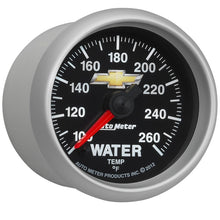 Load image into Gallery viewer, AutoMeter Gauge Water Temp 2-1/16in. 100-260 Deg. F Digital Stepper Motor Chevy Gold Bowtie
