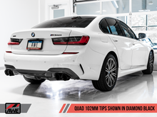 Load image into Gallery viewer, AWE Tuning 2019+ BMW M340i (G20) Non-Resonated Touring Edition Exhaust - Quad Diamond Black Tips

