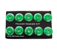 Load image into Gallery viewer, NRG Fender Washer Kit w/Color Matched M6 Bolt Rivets For Plastic (Green) - Set of 10
