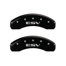 Load image into Gallery viewer, MGP 4 Caliper Covers Engraved Front Escalade Engraved Rear ESV Black finish silver ch
