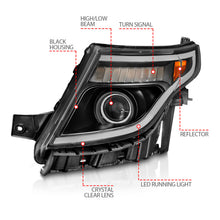 Load image into Gallery viewer, ANZO 11-15 Ford Explorer (w/Factory Halogen HL Only) Projector Headlights w/Light Bar Black Housing
