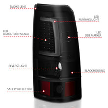 Load image into Gallery viewer, ANZO 1999-2002 Chevy Silverado 1500 LED Taillights Plank Style Black w/Smoke Lens
