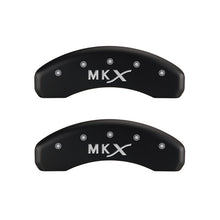 Load image into Gallery viewer, MGP 4 Caliper Covers Engraved Front Lincoln Engraved Rear MKX Red finish silver ch
