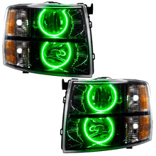 Load image into Gallery viewer, Oracle Lighting 07-13 Chevrolet Silverado Assembled Halo Headlights Round Style - Blk Housing -Green
