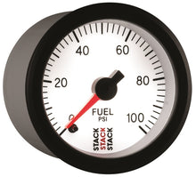 Load image into Gallery viewer, Autometer Stack 52mm 0-100 PSI 1/8in NPTF Male Pro Stepper Motor Fuel Pressure Gauge - White

