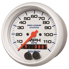 Load image into Gallery viewer, Autometer Gauge GPS Speedometer 3-3/8in 120 MPH Marine White Gauge
