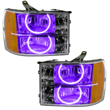 Load image into Gallery viewer, Oracle Lighting 07-13 GMC Sierra Pre-Assembled LED Halo Headlights - (Round Ring Design) -UV/Purple
