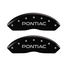 Load image into Gallery viewer, MGP 4 Caliper Covers Engraved Front Pontiac Rear Arrow Blk Finish Silver Char 2006 Pontiac Solstice
