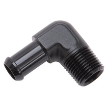 Load image into Gallery viewer, Edelbrock Hose End 90-Deg 1/2In NPT to 5/8In Barb Black Anodize
