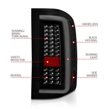 Load image into Gallery viewer, ANZO 2007-2013 Chevrolet Silverado1500/ 2500/ 3500 LED Tail Lights w/ Light Bar Black Housing Smoke
