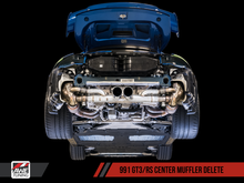 Load image into Gallery viewer, AWE Tuning Porsche 991 GT3 / RS Center Muffler Delete - Diamond Black Tips
