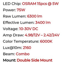 Load image into Gallery viewer, Go Rhino Xplor Blackout Combo Series Sgl Row LED Light Bar w/Amber (Side/Track Mount) 20.5in. - Blk
