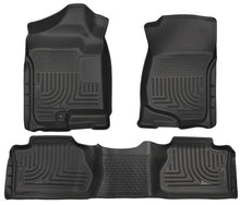 Load image into Gallery viewer, Husky Liners 07-12 Chevy Silverado/GMC Sierra Extended Cab WeatherBeater Combo Black Floor Liners
