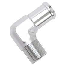 Load image into Gallery viewer, Edelbrock Hose End 90-Deg 1/2In NPT to 3/4In Barb Clear Anodize
