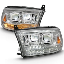 Load image into Gallery viewer, ANZO 2009-2018 Dodge Ram 1500 Led Projector Plank Style Switchback H.L Halo Chrome Amber (OE Style)
