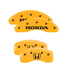 Load image into Gallery viewer, MGP 4 Caliper Covers Engraved Front Honda Engraved Rear CR-V Yellow finish black ch
