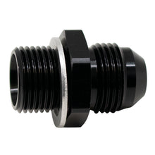 Load image into Gallery viewer, DeatschWerks 8AN Male Flare to M18 X 1.5 Male Metric Adapter (Incl Washer) - Anodized Matte Black

