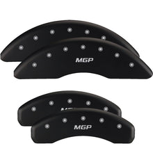 Load image into Gallery viewer, MGP 4 Caliper Covers Engraved Front &amp; Rear MGP Black finish silver ch
