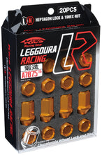 Load image into Gallery viewer, Project Kics 12x1.50 Leggdura Racing Lug Nuts - Yellow Gold w/Laser Logo (20 Pcs)
