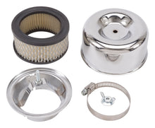 Load image into Gallery viewer, Edelbrock Air Cleaner 94 Series Round Steel Top 4 65In Dia X 3 125In 2 63In ID Raised Base Chrome
